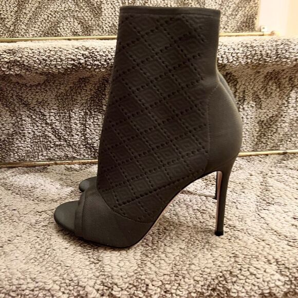 $1095 Gianvito Rossi Open Toe Stretch Knit Stiletto Heel Booties 38.5 or 8.5 - Picture 6 of 11